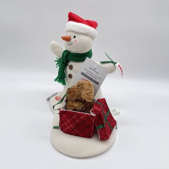 NWT Hallmark Wrapped in Joy Singing Snowman Plush With Sound & Motion 10" - Picture 4 of 9